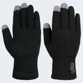 Mens Knit Gloves touch - black- L/XL