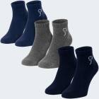 Basic Quarter Sneaker Socken pure comfort 3 Paar - Dunkelblau/Blau/Grau