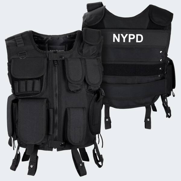 Einsatzweste mit Klettpatch NYPD - Schwarz