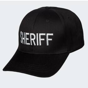 Agenten Kostüm - Einsatzweste und Baseball Cap SHERIFF - Schwarz