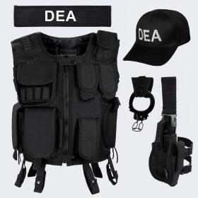 Costume - Tactical Vest, Cap, Leg Holster, Cuffs incl....