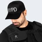 Kostüm - Einsatzweste, Pistolenholster, Handschellen und Baseball Cap NYPD - Schwarz