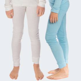 Kids Thermal Underpants cuddle 2 pcs. - Creme/Lightblue