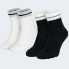 Ladies Cozy Socks 2 Pairs - Black/White OneSize
