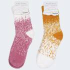 Ladies Cozy Socks 2 Pairs - Rose/Orange OneSize