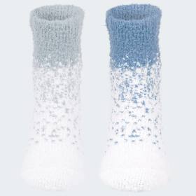 Ladies Cozy Socks 2 Pairs - Grey/Blue OneSize