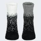 Ladies Cozy Socks 2 Pairs - White/Grey OneSize