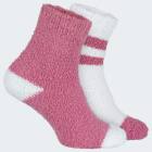 Ladies Cozy Socke 2 Pair - Rose/White