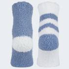 Ladies Cozy Socke 2 Pair - Blue/White