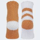 Ladies Cozy Socke 2 Pair - Orange/White