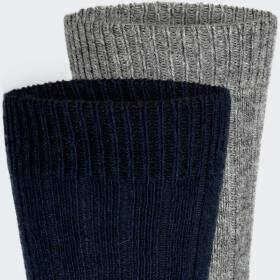 Alpaca sheep wool socks - 2 pairs - Darkblue/Grey