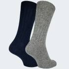 Alpaca sheep wool socks - 2 pairs - Darkblue/Grey