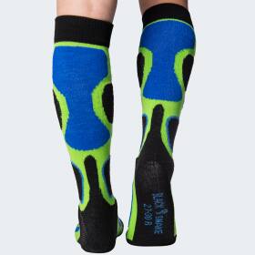 Kids Functional Ski Socks high protection - Green/Blue