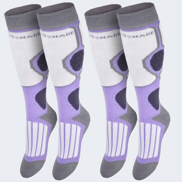 Kids Ski Socks 2 Pairs high protection - Purple