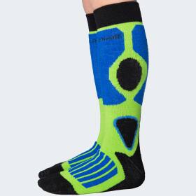 Kids Ski Socks 2 Pairs high protection - Green/Blue