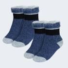 Kids Thermal Socks fleecy 2 Pairs - Blue/Grey